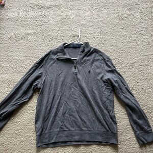 Ralph Lauren Men's Charcoal Zip-Up Sweater